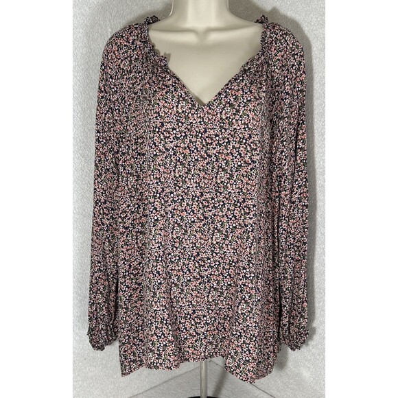 Old Navy Women’s Sz XL Boho Floral Balloon Long Sleeves Size L Free Flowing - Picture 1 of 9